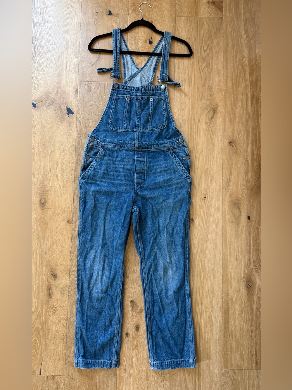 Free People We The Free Classic Blue Denim Overalls